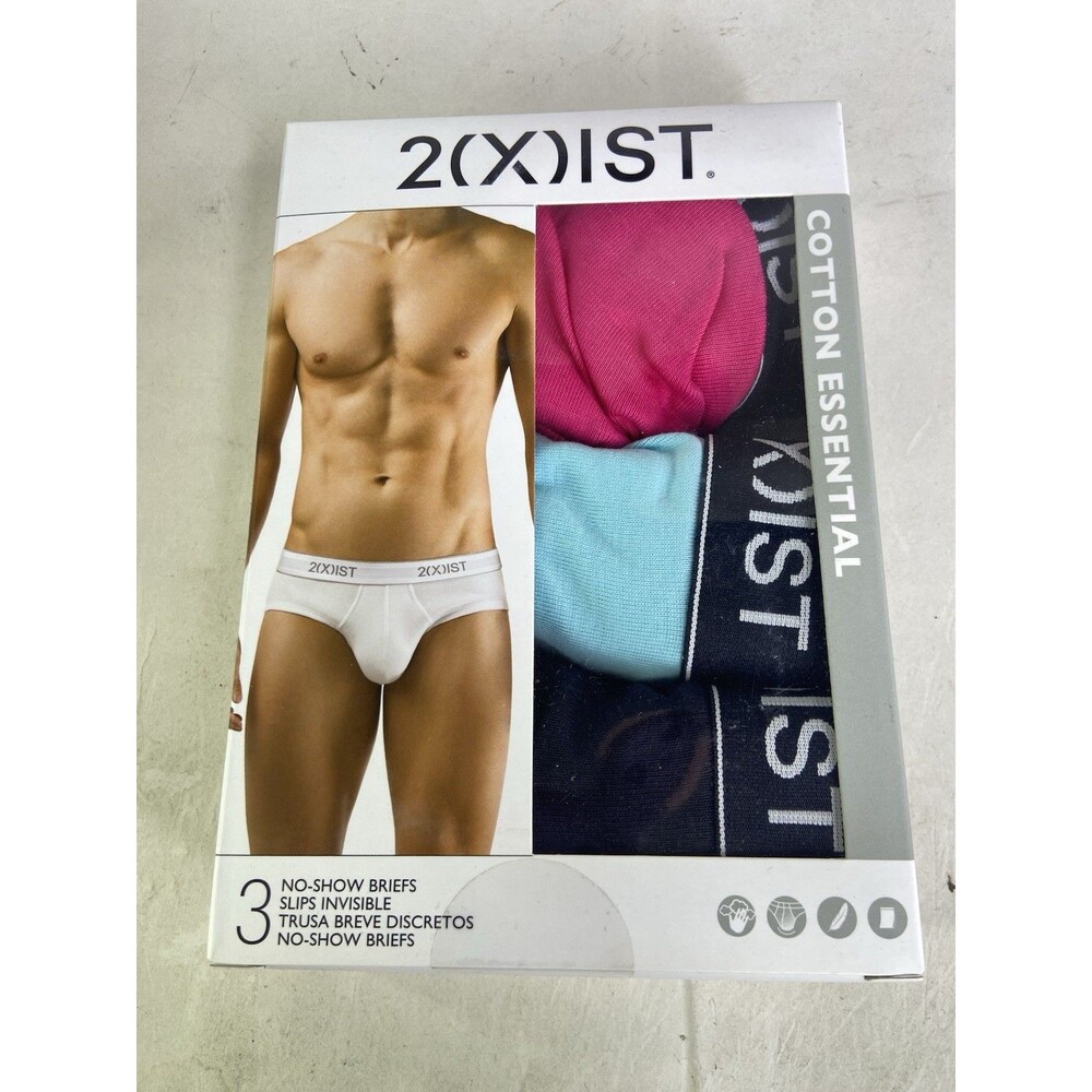 2xist Essential Cotton 3 Pack No Show Low Rise Briefs Underwear Mens Size S